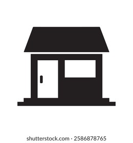 Simple Black and White House Icon Design