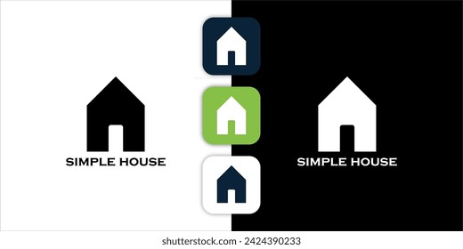 simple black and white house logo