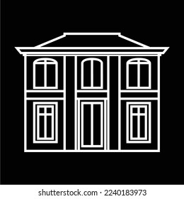 einfaches Schwarz-Weiß-Haus, geeignet für alles, was mit dem Grundstück zu tun hat