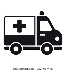 A simple black and white icon of an ambulance 1.