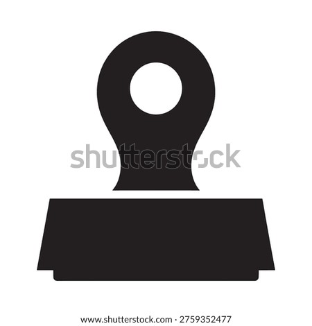 Simple black and white icon of a binder clip office supply design