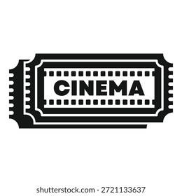 Icono blanco y negro simple de una entrada de cine que concede la admisión a una sala de cine