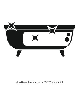 Simple black and white icon of a clean bathtub, perfect for representing hygiene and bathroom