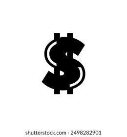 Ein einfaches schwarz-weißes Symbol, das ein Dollarzeichen darstellt, ein universelles Symbol für Währung, Finanzen und Handel