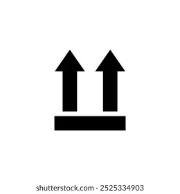 Ein einfaches Schwarz-Weiß-Symbol, das zwei nach oben zeigende Pfeile darstellt, die Wachstum, Fortschritt oder einen Aufwärtstrend symbolisieren.
