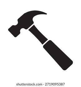 Un simple icono en blanco y negro que representa una herramienta de martillo de garra