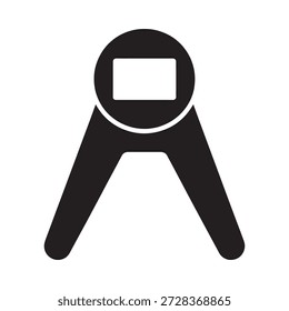 Simple black and white icon depicting a hand grip exercise device