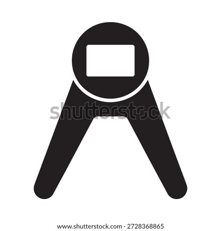 Simple black and white icon depicting a hand grip exercise device