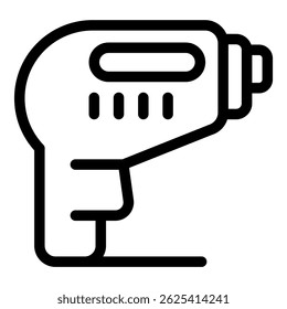 Simple black and white icon of an electric hand drill, perfect for representing construction, diy projects, and more