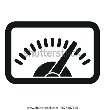 Simple black and white icon of an electricity meter measuring power consumption 