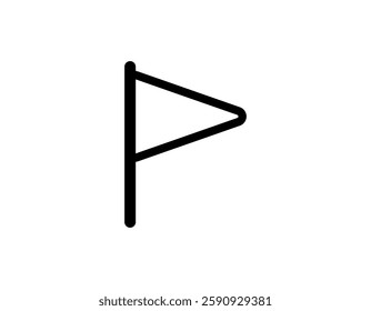 Simple black and white icon of a flag, showing a clean and minimalist design.