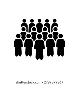Simple black and white icon of Islamic worshippers
