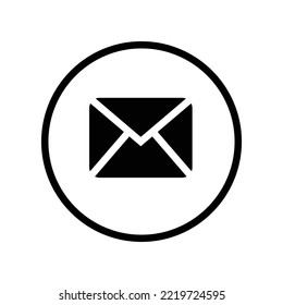 icono simple en blanco y negro de mensaje o icono de correo electrónico