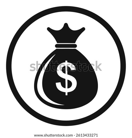 a simple black and white icon of a money bag