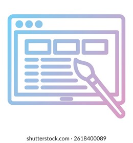 A simple black and white icon representing website design and development.