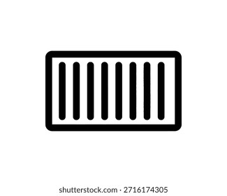 Un simple icono en blanco y negro que representa los servicios de logística de entrega