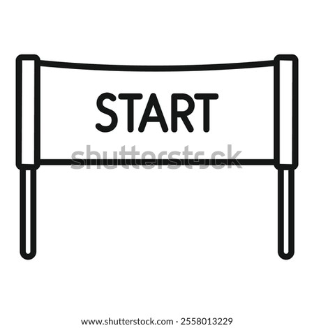 Simple black and white icon of a starting line banner representing a new beginning