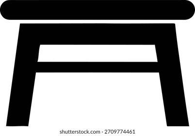 Simple black and white icon of a stool. Perfect for use in a presentation or on a website.