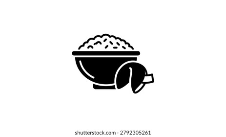 A simple black and white icon of a wheelbarrow filled with an unspecified material