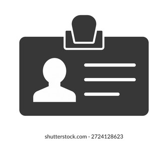 Una tarjeta de identificación simple en blanco y negro con una silueta e información de marcador de posición.