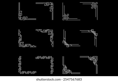 Simple black and white illustration. Abstract geometric background. Vector