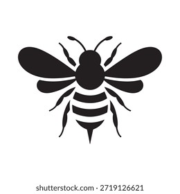 Una simple ilustración en blanco y negro de una abeja en vuelo