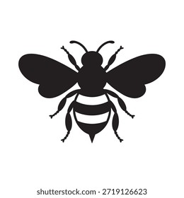 Una simple ilustración en blanco y negro de una abeja en vuelo