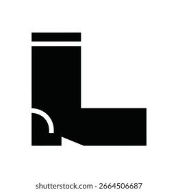 Simple black and white illustration of a boot.