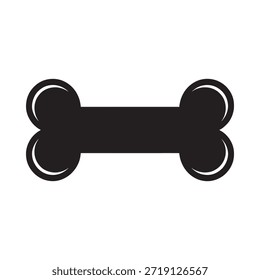 Simple black and white illustration of a classic dog bone shape