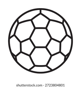Ilustración simple en blanco y negro de un diseño clásico de balón de fútbol