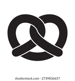 Simple black and white illustration of a classic pretzel shape