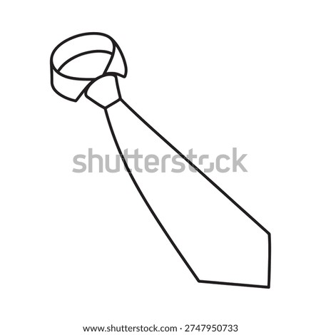Simple black and white illustration of a classic necktie