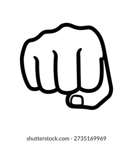 Simple black and white illustration of a clenched fist symbolizing strength and solidarity