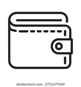 Ilustração simples em preto e branco de uma carteira fechada com um estalo