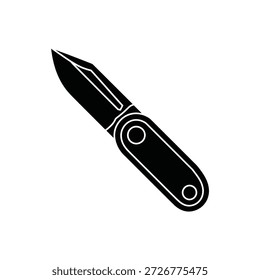 Ilustración simple en blanco y negro de un diseño de navaja de bolsillo cerrada