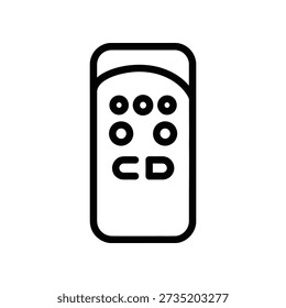 Simple black and white illustration of a compact disc player device