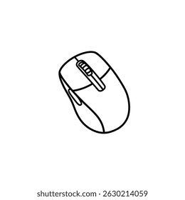 Simple black and white illustration of a computer mouse isolated on a white background