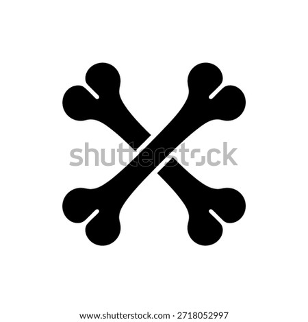 A simple black and white illustration of crossed bones, a universal symbol of danger.