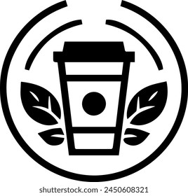 Eine einfache schwarz-weiße Abbildung einer Tasse Kaffee