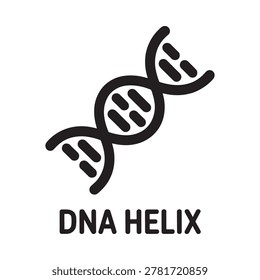 Simple black and white illustration of a dna helix structure