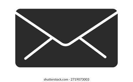 Simple black and white illustration of an envelope, symbolizing communication and messaging.