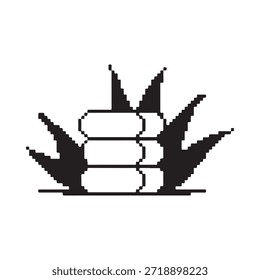 Una simple ilustración en blanco y negro de una explosión con fragmentos afilados