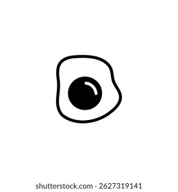 Simples ilustração preto e branco de um ovo frito para alimentos e cozinhar projetos relacionados