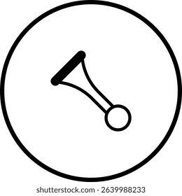 Simple black and white illustration of a honk horn inside a circular frame design