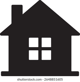 Simples ilustração a preto e branco de um ícone de casa um símbolo que representa a propriedade de casa imobiliária ou conceitos relacionados com a vida doméstica