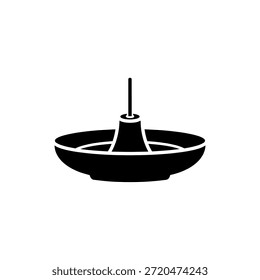 Una simple ilustración en blanco y negro de un titular de incienso con un palo.