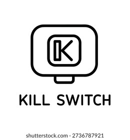 Simple black and white illustration of a kill switch on a computer monitor, representing emergency shutdown or termination.
