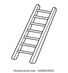 Simple Black and White Illustration of a Ladder