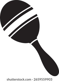 Ilustração simples em preto e branco de uma Maraca
