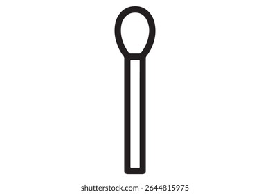 A simple black and white illustration of a matchstick